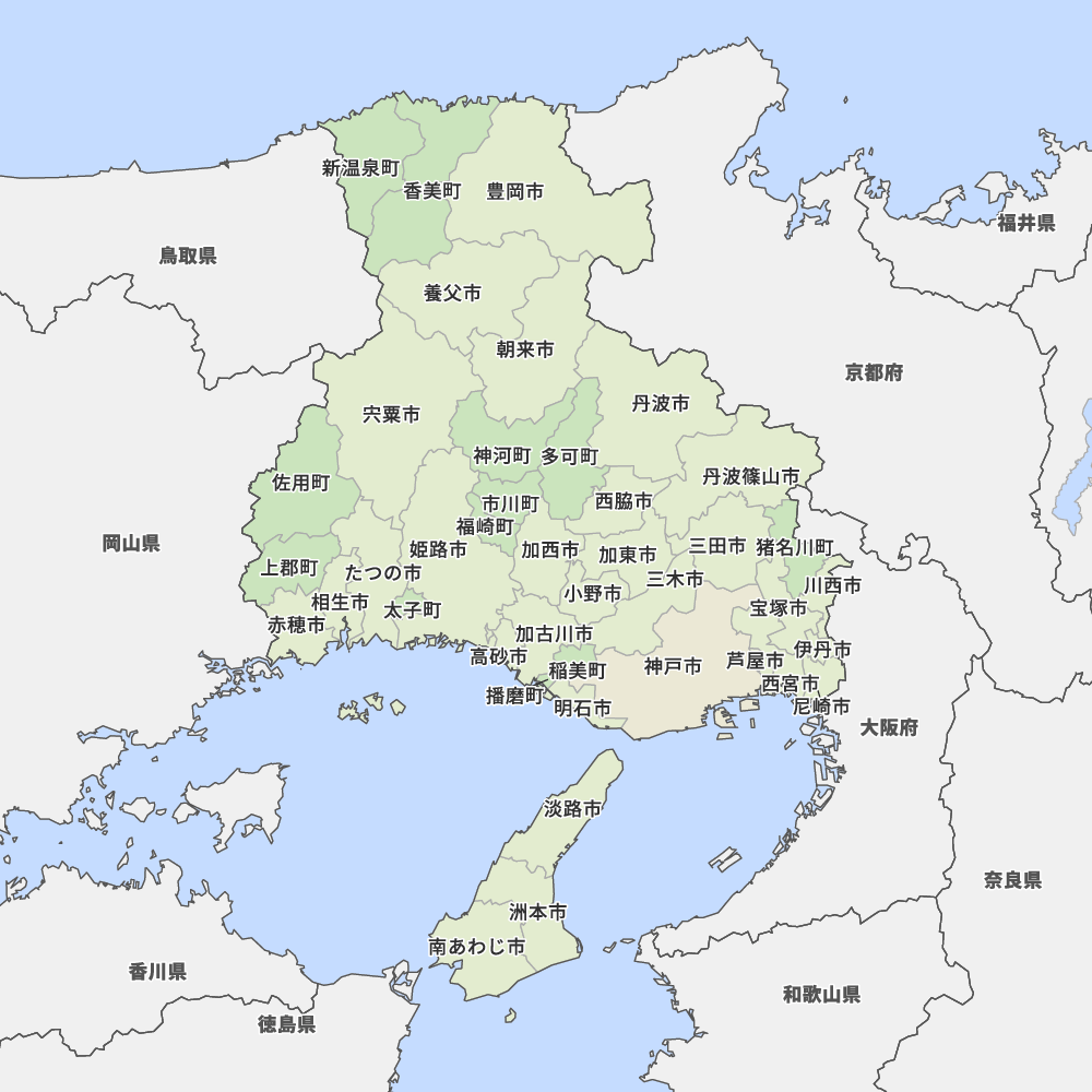 兵庫県の市町村マップ