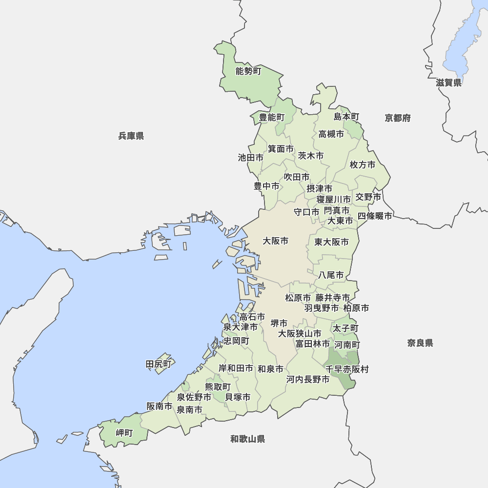 大阪府の市町村マップ