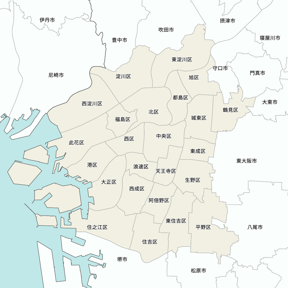 大阪市の地図