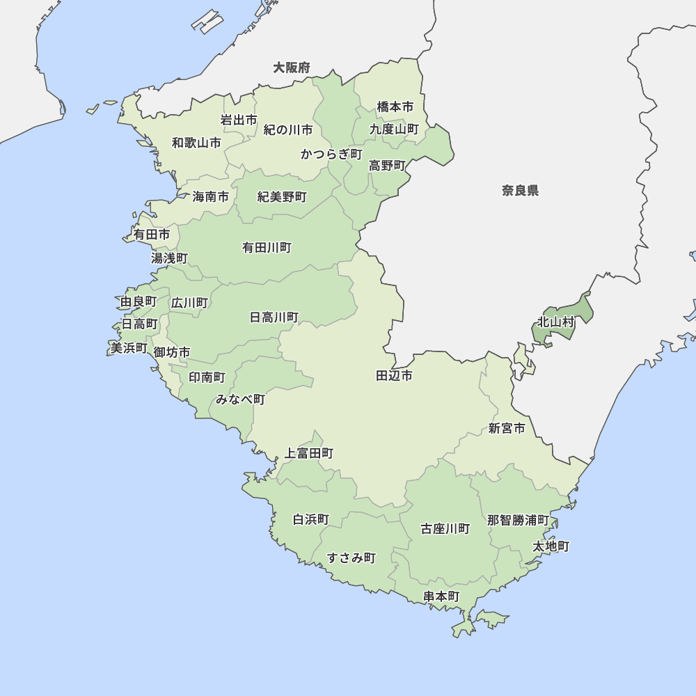 和歌山県の地図