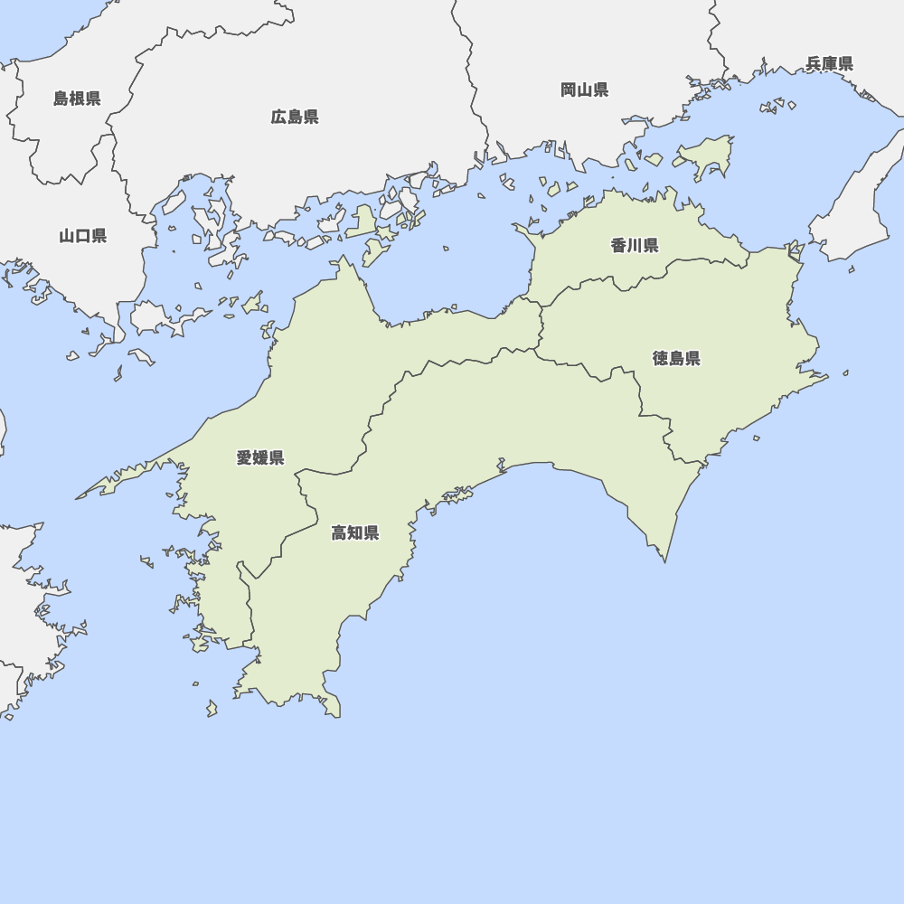 四国地方の地図