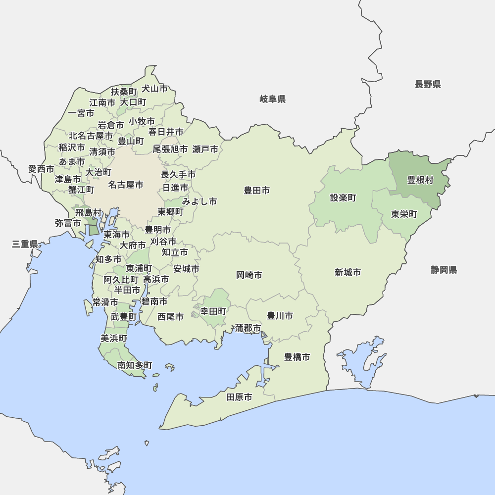 愛知県の地図