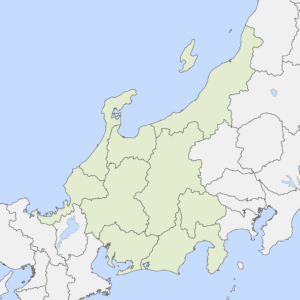 中部地方の地図