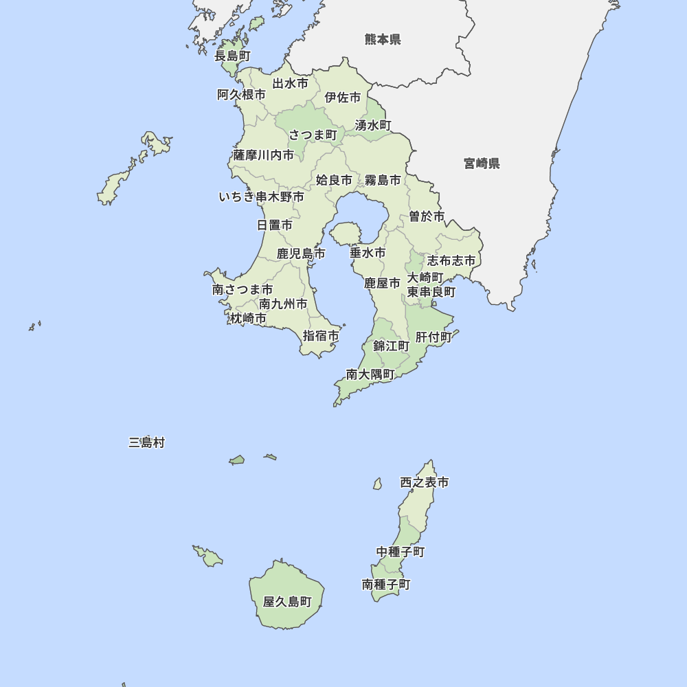 鹿児島県の地図