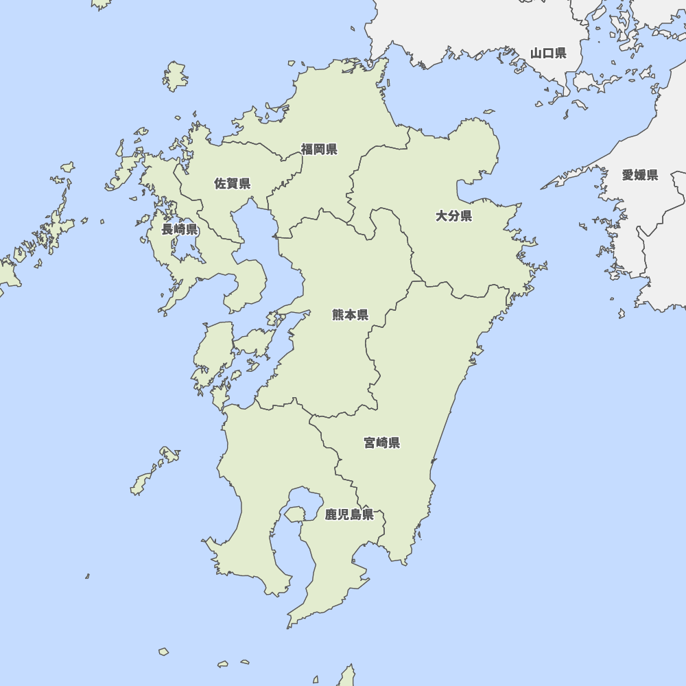 九州地方の地図
