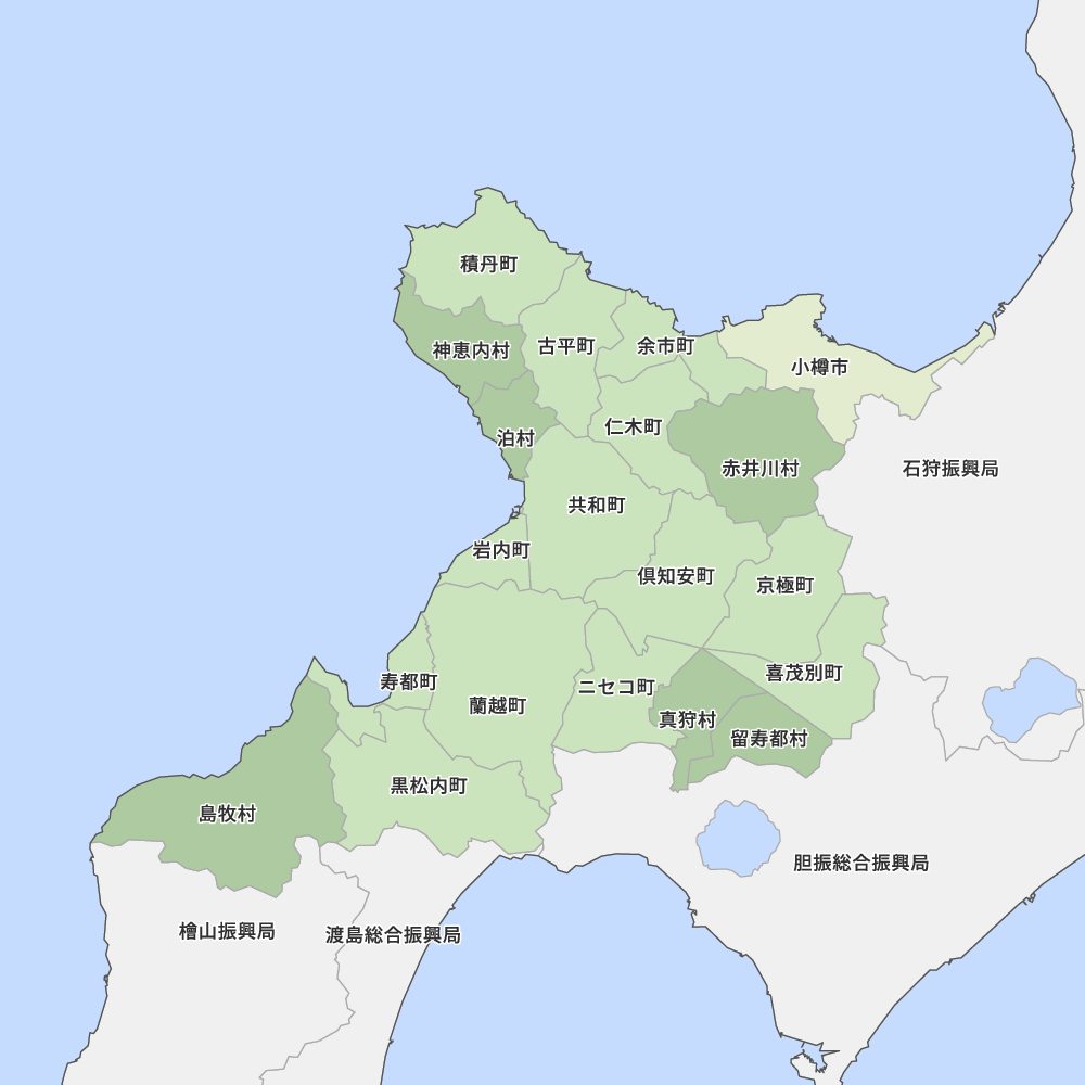 後志総合振興局の地図