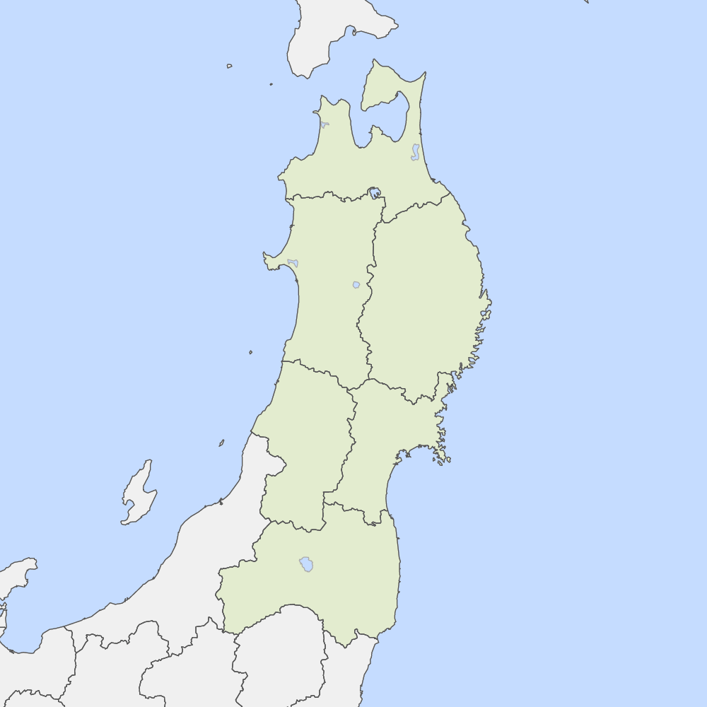 東北地方の地図